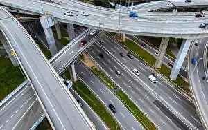 Expressway Prints: Spaghetti junction in Petaling Jaya near Kuala Lumpur, Malaysia