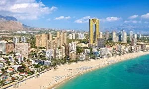Images Dated 7th October 2016: Spain - aerial landscape view of Benidorm