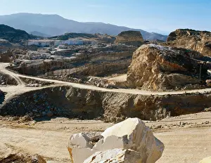 Extract Prints: Spain, Andalusia, province of Almeria, Macael. Marble quarry. Landscape