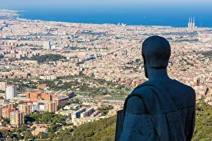 Barcelonés Prints: Spain, Catalonia, Barcelona, view from the church of Sacré Coeur (Sagrat Cor) in the north of the city