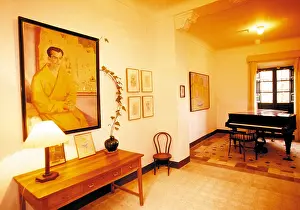 Garcia Prints: Spain Granada painting of Federico Garcia Lorca in his house at Granada