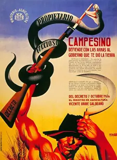 Europea Prints: Spanish Civil War (1936-1939). Poster with the phrase Peasant