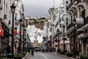 Spanish Colonial Architecture (The Ensanche District) with Views Towards The Medina and Kasbah, Tetouan, Morocco