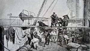 Mayo Prints: Spanish fleet at the Battle of Callao (Combate del Dos de Mayo ) commanded by Admiral Casto Méndez Núñez