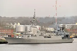 Frigate Prints: spanish frigate Álvaro de Bazán moored at the Kiel Naval Base