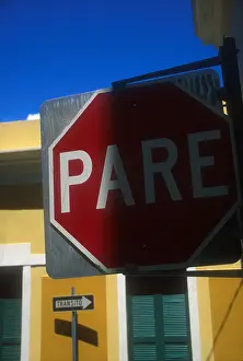 San Juan Puerto Rico Prints: Spanish language street signs in San Juan Puerto Rico
