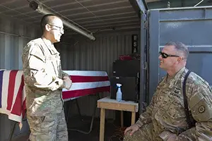 American Flag Prints: Spc. Jose Perez, a mortuary affairs specialist with the 246th Quartermaster Company (Mortuary Affairs)