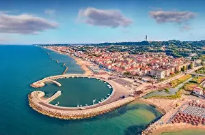 Dreamland Prints: Spectacular morning view from flying drone of Francavilla al Mare port