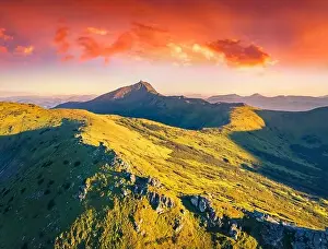 Sublime Prints: Spectacular summer view from flying drone of Carpathian mountains
