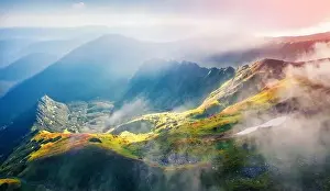 Spectacular summer view from flying drone of Kizly ridge