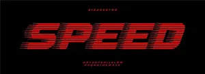 Turbo Prints: Speed typeface, streamlined letters