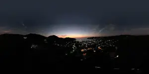 Juan Prints: Spherical panorama of ocean bay city aerial drone view in Nicaragua