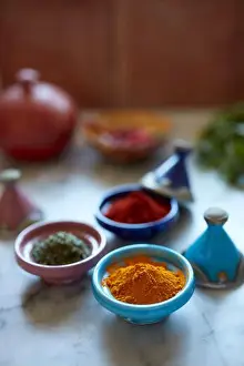 Studio Photo Prints: Spices in Moroccan miniature tajines