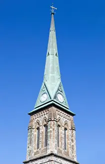 Weathervane Prints: The spire with a clock