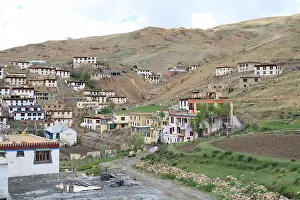 Himachal Pradesh Prints: SPITI VALLEY - View of Kibber Village