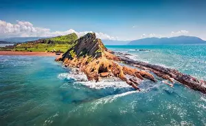 Majestic Mountain Prints: Splendid spring view from flying drone of Dalan and Voge hiking area