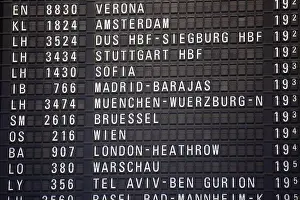 Hurry Prints: Split-flap timetable board at the airport