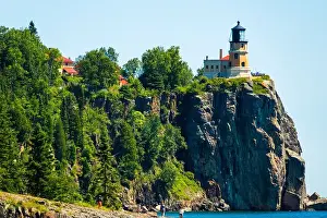 Navigate Prints: Split Rock Lighthouse is a lighthouse located southwest of Silver Bay