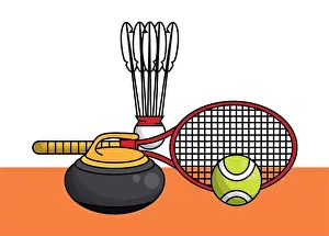Exercising Prints: Sports balls equipment collection card