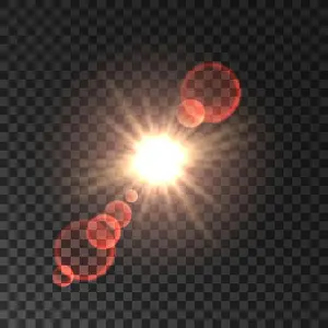 Spark Prints: Spotlight flash with red lens flare effect