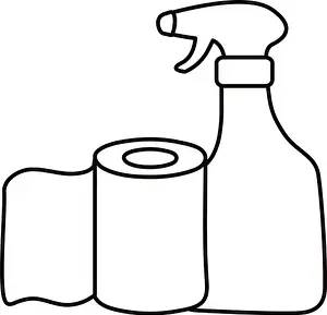 Aerosol Prints: spray bottle medical product silhouette style vector illustration design