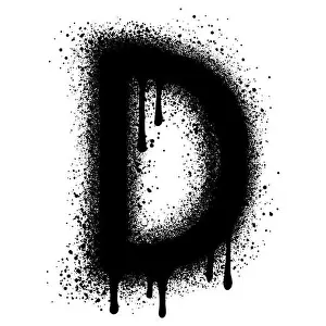 Splatter Prints: Spray Painted Graffiti font D Sprayed isolated with a white background