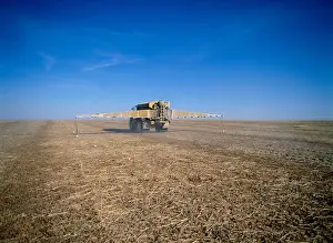 Terra Prints: SPREADING FERTILIZER ON BEAN STUBBLE / 1903 TERRA-GATOR WITH GLOBAL POSITIONING SATELLITE CONTROL / NEWMAN