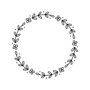 Chamomile Prints: Spring floral wreath isolated on white background