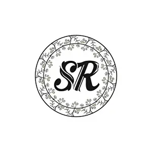 Icon Design Prints: SR Letter Logo Design with Creative Modern Trendy Typography and Black Colors