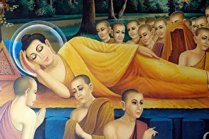 Awakening Prints: Srahchork Buddhist Monastery. Painting depicting the life story of Shakyamuni Buddha