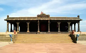 Tamil Nadu Prints: Sripada Parai Sacred Temple Monument Situated at Vivekananda Rock Memorial in kanyakumari having the sacred feet