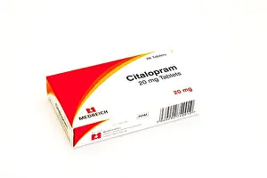 SSRI antidepressants SSRIS Citalopram tablets anti depressant depression medication prescription remedy tablet cure box packet