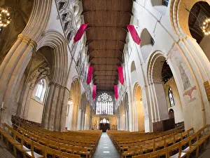 Martyr Prints: St Albans Cathedral in Hertfordshire, England - interior fisheye 2