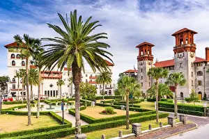 St. Augustine, Florida, USA city hall and Alcazar Courtyard