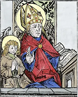 Augustine Prints: St Augustine of Hippo (350-430) one of the great fathers of early Christian church