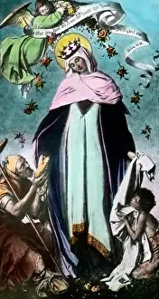 Elizabeth Prints: St. Elisabeth bei den Armen. Holy Elizabeth helps the poor