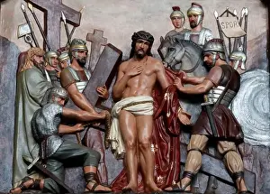 St Joseph's church. Way of the cross. Jesus is stripped of his garments. Singapore