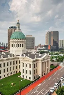 Courthouse Prints: St. Louis, Missouri, USA downtown skyline and court house