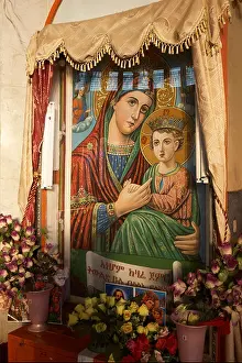 Curtains Prints: St Mary of Zion new church christian orthodox artwork in Aksum or Axum Ethiopia Africa