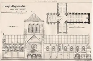St Mary Prints: St. Mary's Abbey, Nuneaton; Clapton Rolfe, Architect. Warwickshire 1876 print