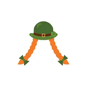 Leprechaun Prints: St. Patricks Day poster. Leprechaun in a face mask. Vector illustration