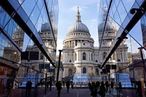 St Pauls Prints: St Paul's Cathedral seen from One New Change in London England United Kingdom UK