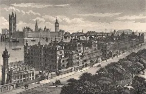 Cassell Prints: St. Thomas Hospital, London c1880 old antique vintage print picture