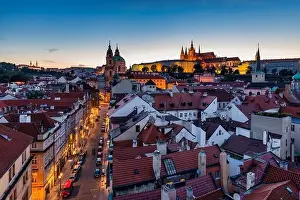 Charles Bridge Prints: St. Vitus Cathedral, Prague Castle and Lesser Town panorama