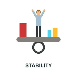 Stability flat icon. Colored sign from productivity collection