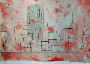 1925 Prints: Stadt mit gotischen Münster - Town with gothic cathedral in 1925 Paul Klee 1879 - 1940 German born Switzerland Swiss