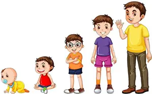 Progression Prints: Stages of human growth illustration