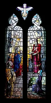 Stained glass by Claude Price in St. Alphege Church, Solihull, West Midlands, England, UK