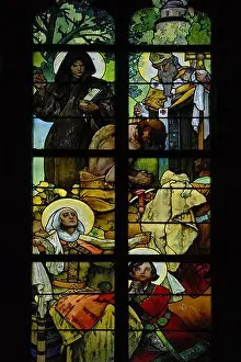 Slavic Prints: Stained glass created in 1930 by Art Nouveau and Art Deco artist