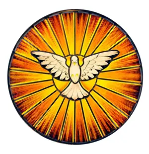 Holy Spirit Prints: Stained glass depicting the symbol of the Holy Spirit